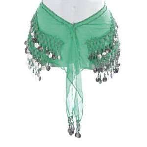  Emerald Belly dancing skirt with silver coins Everything 