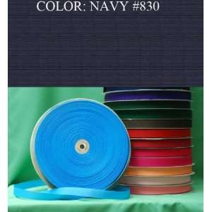  50yards SOLID POLYESTER GROSGRAIN RIBBON Navy #830 5/8 