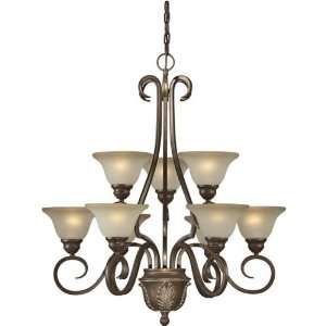  Forte 2426 09 27 Chandelier, Black Cherry Finish with 