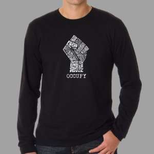 Mens Black Ocuppy Wall Street Long Sleeve Shirt XL   Created using 