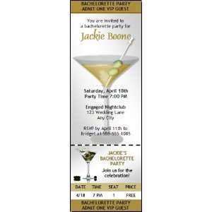   Cocktail Bachelorette Party Ticket Invitation