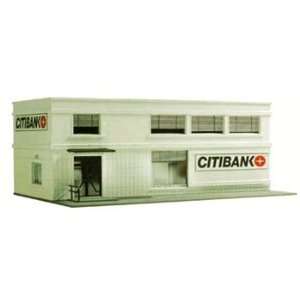  Model Power HO Citibank Lighted Built Up Building w/2 