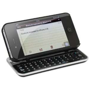 Ultra Slim Slide Out Bluetooth Keyboard for iPhone 4 4G 4S Black Angle 