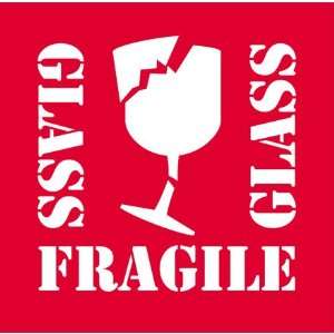  4 x 4 Glass Fragile Glass Label (DL1282) Category 
