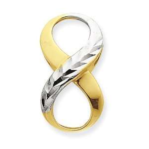  14k & Rhodium Diamond Cut Infinity Slide Jewelry