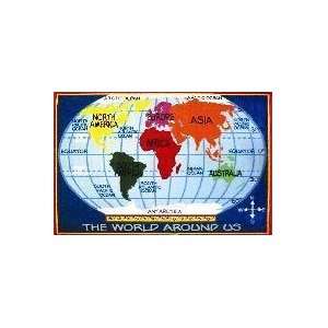   Time Kids World Map 8x11 Play Time Nylon Area Rug FT 167 0811 Baby