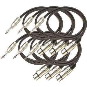   XLR TO 1/4 TRS BALANCED PATCH CABLE CORDS 2M MP444 Electronics