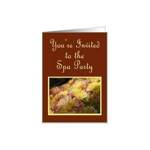  Mums and Burgundy, Spa Party Invitation Card Health 