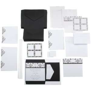  Wilton Black & White Scroll Monogram Pocket Invitation Kit 