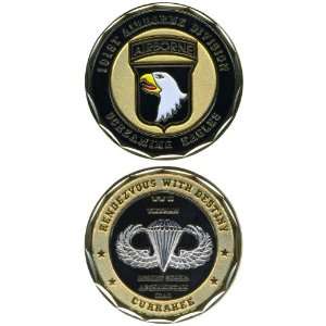   Coin   101st Airborne Screaming Eagles Division Brass Challenge Coin