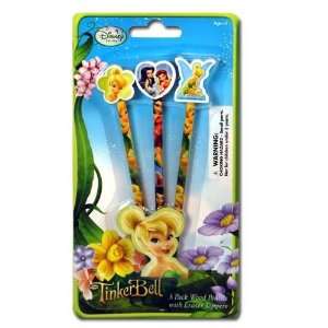 Disney Fairies Tinkerbell 3pk pencil with Shaped Eraser Topper on 3D 