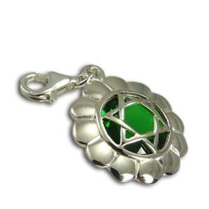  Good Vibes Heart Chakra Stone Charm with Emerald Cubic 