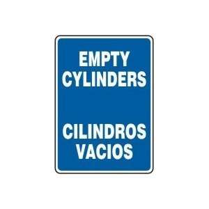  EMPTY CYLINDERS (BILINGUAL) Sign   14 x 10 Adhesive 