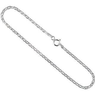 Sterling Silver Italian Flat Mariner Link Necklace Chain Bracelet 2 