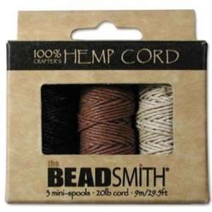  Hemp Twine Bead Cord .8mm 3 Spool App 30 Feet 42544 Arts 