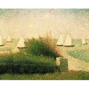 FRAMED oil paintings   Georges Pierre Seurat   24 x 20 inches   Boats 