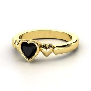   Beats for You Ring, Heart Black Onyx 14K Yellow Gold Ring Jewelry