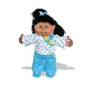  Cabbage Patch Kids Black Haired Girl in Blue Pant Outfit 