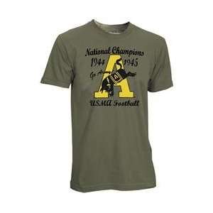 Champions Again Army 1944 1945 National Champ Tee   Army Black Knights 