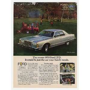  1978 Ford LTD Landau Roomy Family Picnic Print Ad (22533 