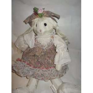    BEAUTIFUL DRESSED BUNNY WITH STRAW HAT 18 INCS. Toys & Games