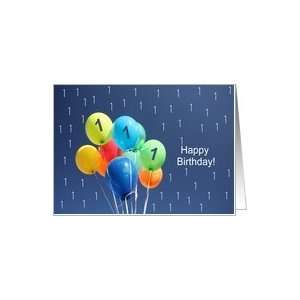  1st Birthday Card colored balloons Card Toys & Games