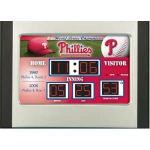 MLB Philadelphia Phillies Scoreboard Desk Clock  Sports 