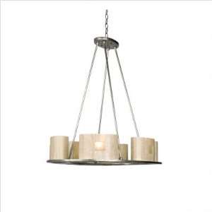  Varaluz Stoneage Six Light Chandelier with Petrified Wood 