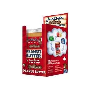 Justins Organic Cinnamon Peanut Butter   10 Sqz Pks  