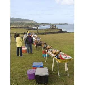 Souvenir Vendors at Tahai Ceremonial Site, Easter Island (Rapa Nui 