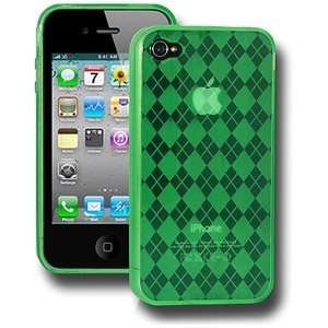   Gloss Tpu Soft Gel Skin Case Green For Iphone 4 Anti Dust Scratch Free