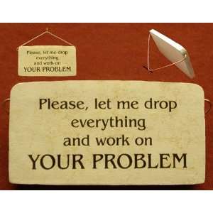  Please, let me drop everything and work on your problem 