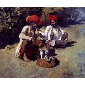  12X16 inch Weeks Edwin The Snake Charmers Bombay Canvas 