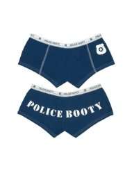 blue police booty booty shorts
