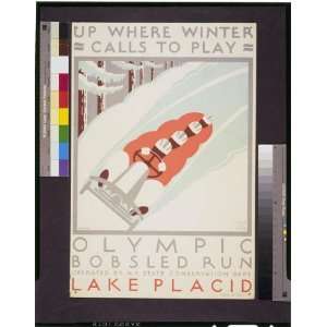   Up where winter calls to play Olympic bobsled run Lake Placid / 1936