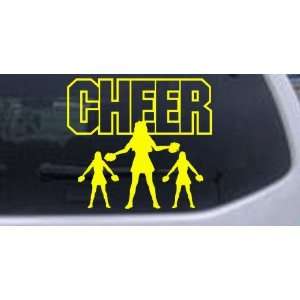 Yellow 16in X 14.5in    Cheer Leader Sports Car Window Wall Laptop 