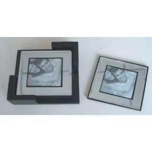  COASTERS SET/4 W/CADDY MIRROR 3.81