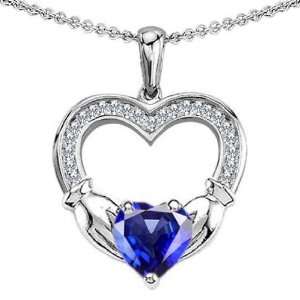 CANDYGEM 14k White Gold Plated 925 Sterling Silver Hands Holding Heart 