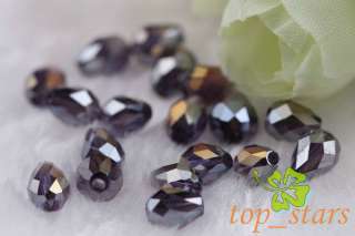 30 Pcs Violet Teardrop Swarovski Crystal AB Beads 5*7mm CR231  