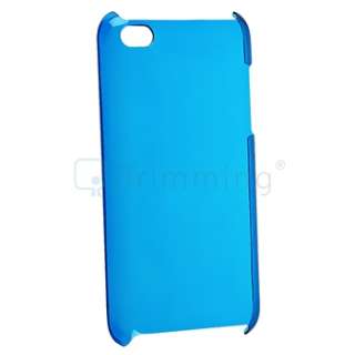 For iPod touch 4 4th G Clear Blue Slim Hard Clip on Case Cover+Privacy 