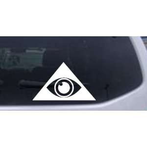 Illuminati Eye Masonic Car Window Wall Laptop Decal Sticker    White 