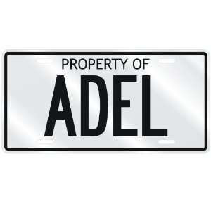  NEW  PROPERTY OF ADEL  LICENSE PLATE SIGN NAME