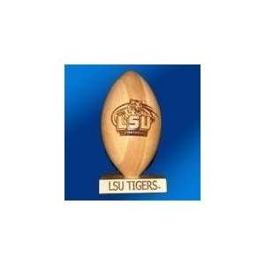 Fighting Tigers Solid Maple Wood Laser Engraved Football NCAA College 