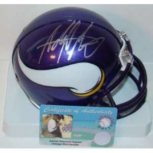  Autographed Adrian Peterson Mini Helmet   SS   Autographed 
