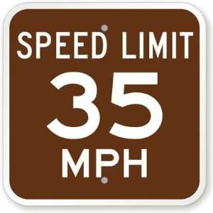  Speed Limit 35 MPH Aluminum Sign, 12 x 12 Office 