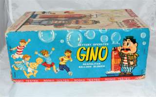 Vintage 1960 Gino Balloon Blower Battery Toy By Rosko Tin Toy Original 