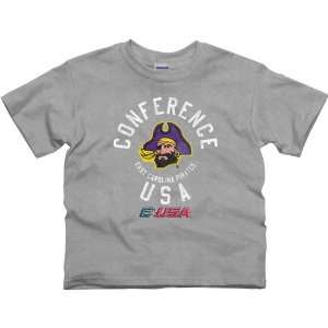  East Carolina Pirates Youth Conference Stamp T Shirt   Ash 