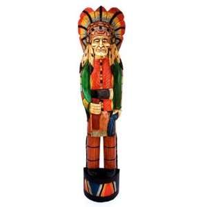 6.5 Foot Solid Wood Cigar Store Indian Holding Axe