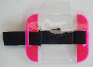 SECURITY ARMBAND SIA ID BADGE HOLDER NEON PINK  