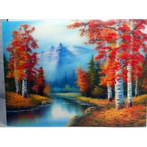 3D Lenticular Stereoscopic Print Paint Picture   River Running Through 